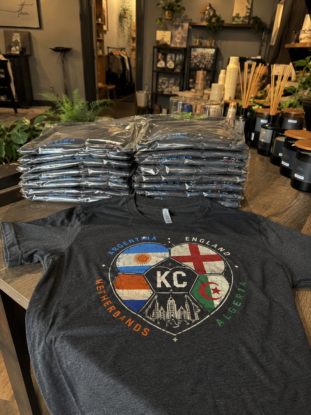ADULT-----KC Heart World Cup 2026 Tee | Bella Canvas Kansas City Soccer Shirt