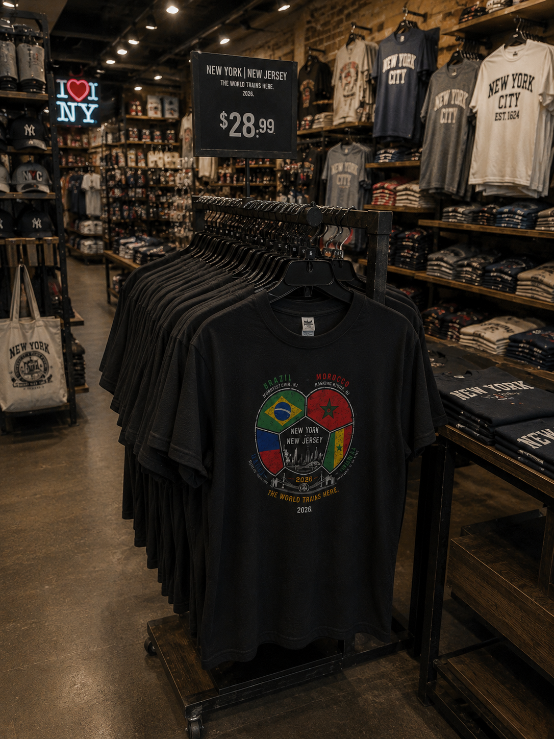 New York / New Jersey 2026 Soccer Heart T-Shirt | The World Trains Here
