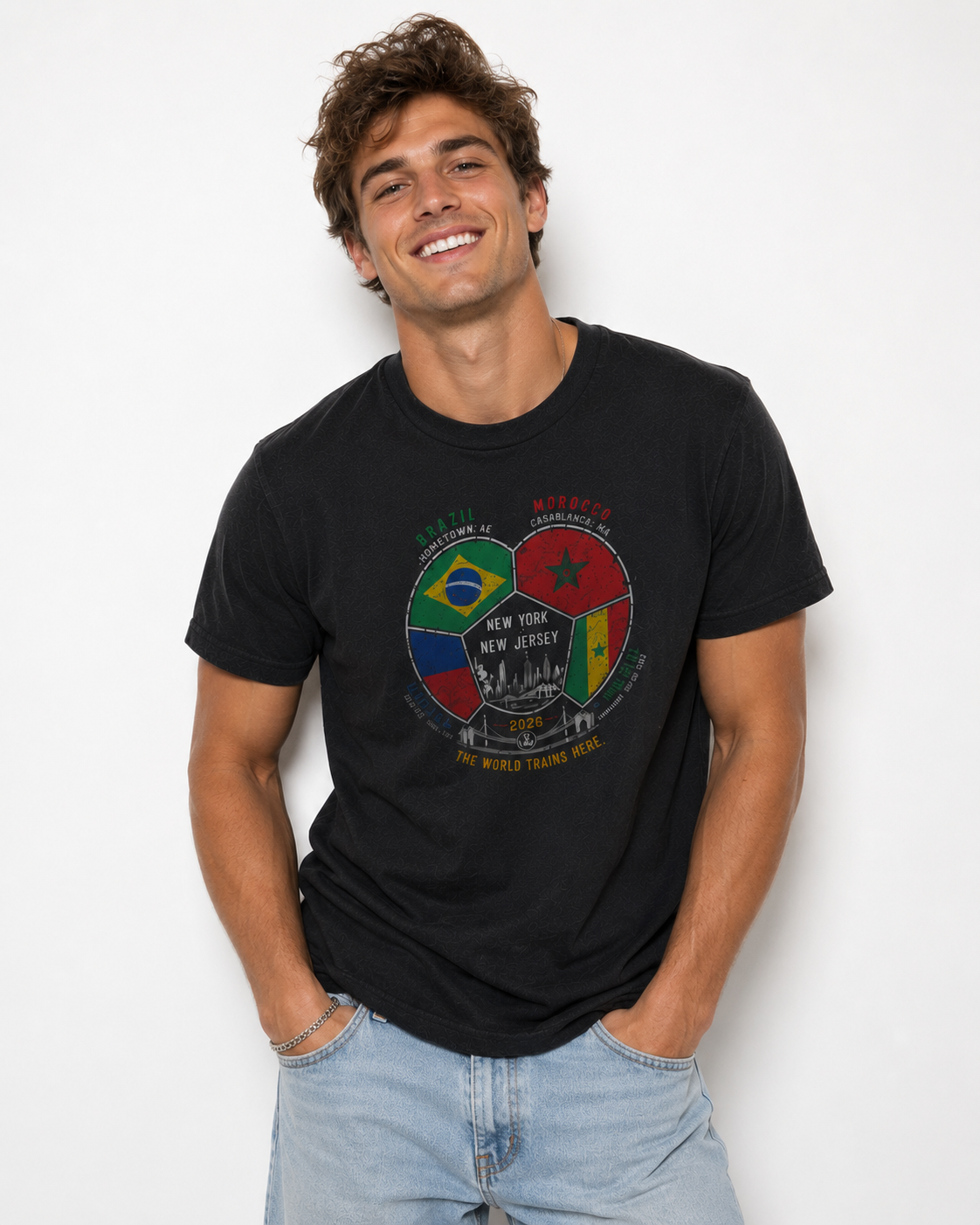 New York / New Jersey 2026 Soccer Heart T-Shirt | The World Trains Here