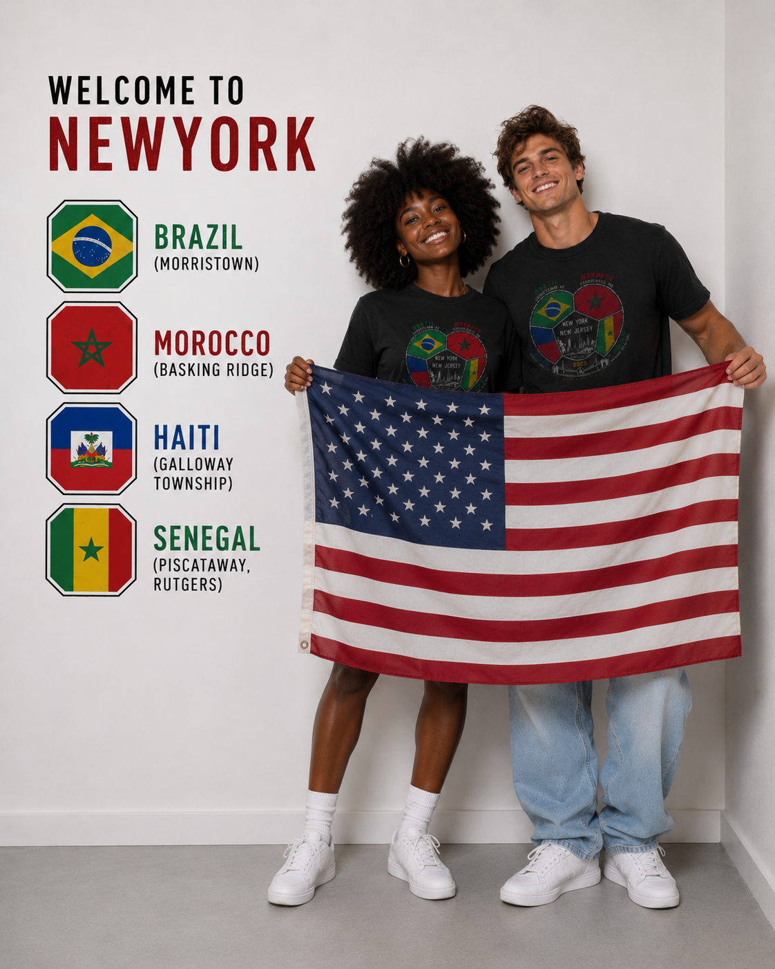 New York / New Jersey 2026 Soccer Heart T-Shirt | The World Trains Here