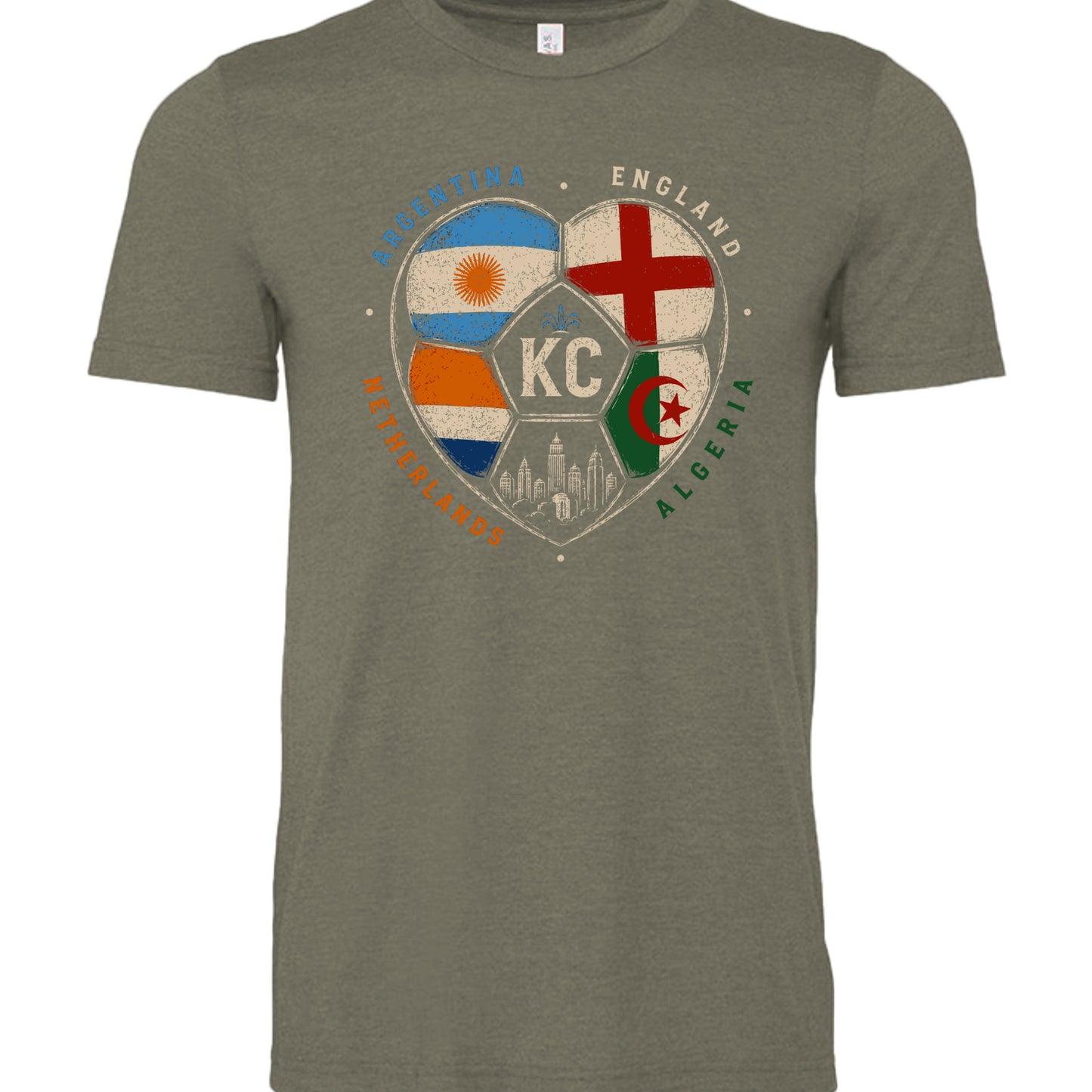 Heather Military Green - 3001CVC - FRONT