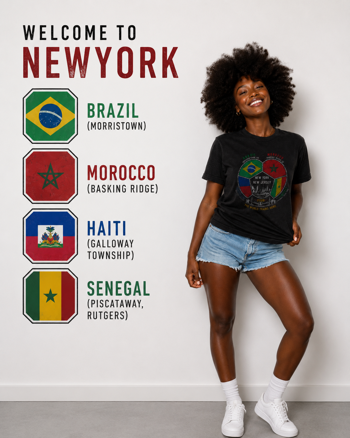 New York / New Jersey 2026 Soccer Heart T-Shirt | The World Trains Here